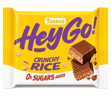 Шоколад молочний без цукру Crunchy Rice Torras Hey Go, 60 г 6479 фото