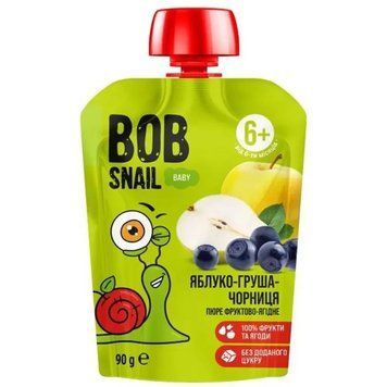 Пюре фруктове Bob Snail Яблуко-Груша-Чорниця 90 г 5320 фото