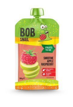 Пюре фруктове яблуко-малина пастеризоване cмузі Bob Snail 200 г 2672 фото