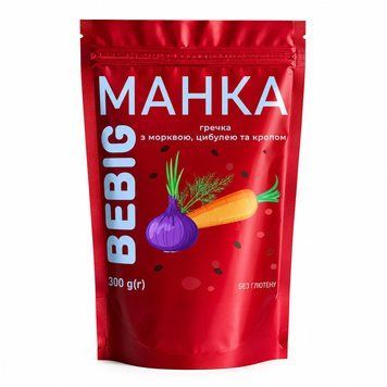 Манка без глютена гречневая с морковью, луком и кропом ТМ Bebig 300 г 6212 фото