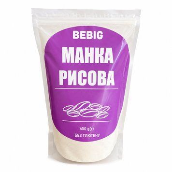 Манка без глютену рисова, ТМ Bebig 450 г 1418 фото