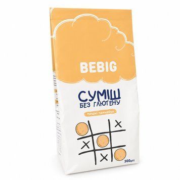 Смесь для выпечки без глютена для панкейков тм "Bebig", 300г 1619 фото