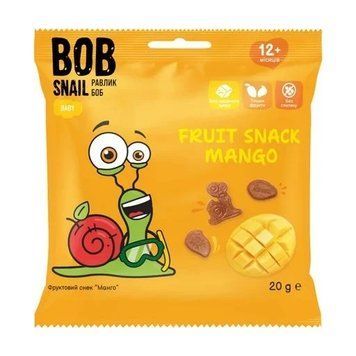 Натуральні снеки для дітей манго Bob Snail 40 г 4114 фото