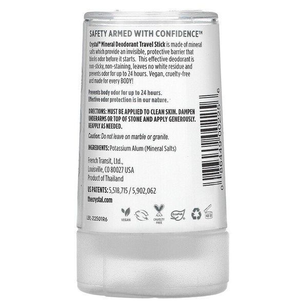 Crystal Body Deodorant, минеральный солевой дезодорант-карандаш, без запаха, 40 г 1257 фото