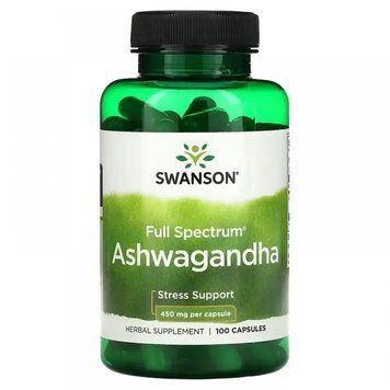 Swanson Ashwagandha, ашваганда 450 mg 100 капсул 5276 фото