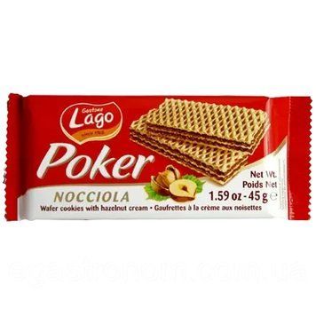 Вафлі з горіховим кремом Gastone Lago Poker Nocciola hazelnut 45g 4265 фото