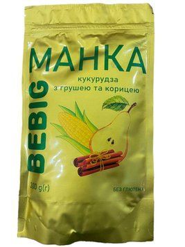 Манка без глютену кукурудзяна з грушею та корицею ТМ Bebig 300 г 6227 фото