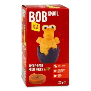 Натуральні цукерки Bob Snail Яблуко-Груша + іграшка 4933 фото