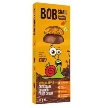 Натуральні цукерки яблучно - мангові в молочному шоколаді Bob Snail 30 г 5855 фото