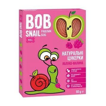 Натуральні Яблучно-Малинові Цукерки ТМ BOB SNAIL 120 г пастила без цукру Равлик Боб 2284 фото