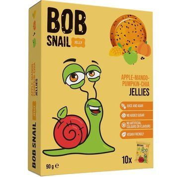 Фруктово-овочевий мармелад Bob Snail Яблуко-Манго-Гарбуз-Чіа 90 г (10 шт. х 9 г) 5494 фото