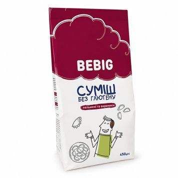 Смесь для выпечки без глютена для пельменей и вареников ТМ Bebig, 450 г 1586 фото