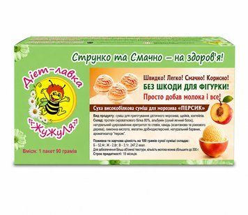 Мороженое протеиновое без сахара (сухая смесь) "Персик" ТМ ЖуЖуля, 90 г 7119 фото