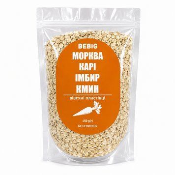 Овсяные хлопья без глютена с морковью и специями ТМ Bebig 450 г 6192 фото