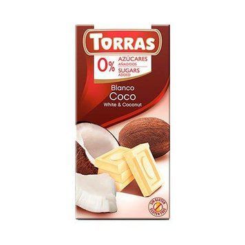 Шоколад білий без цукру та глютену із кокосом, Torras 75 г 1802 фото